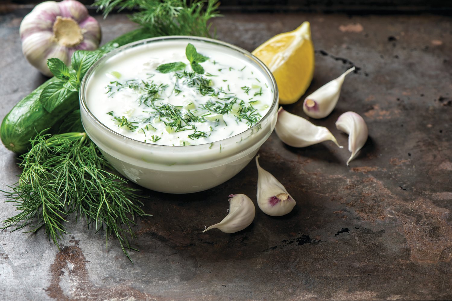 Tzatziki is Greek cucumber-and-yogurt sauce that is often served with grilled meats.